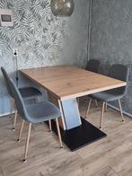 Eettafel 140x90 cm met 4 stoelen, Huis en Inrichting, Tafels | Eettafels, Ophalen, Gebruikt, 100 tot 150 cm, 50 tot 100 cm