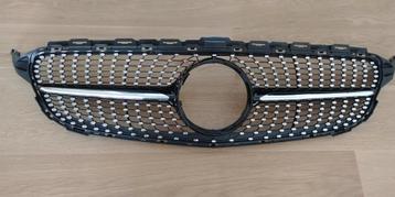 Diamond grill voor Mercedes-Benz c-klasse W205 Zwart beschikbaar voor biedingen