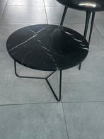 Marmeren ronde salontafel bijzettafel zwart 50cmx34, Ophalen, Gebruikt, Rond, 50 tot 100 cm