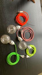 Hanglamp fluor draad met stekker 4 stuks, Huis en Inrichting, Lampen | Hanglampen, Ophalen of Verzenden, Zo goed als nieuw, Minder dan 50 cm