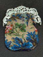 Antieke kralenbeurs  met dubbele zilveren beugel, Antiek en Kunst, Ophalen of Verzenden, Zilver