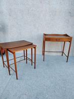 vintage tafeltjes, Huis en Inrichting, Tafels | Bijzettafels, Minder dan 55 cm, Gebruikt, X, Hout