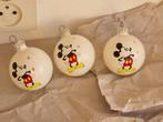 3 Mooie Vintage Kerstballen van Disney Mickey Mouse Glas, Diversen, Kerst, Verzenden, Gebruikt