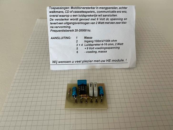 HE 2 watt  mini versterkermodule  ( DIY gitaarversterker), Hobby en Vrije tijd, Elektronica-componenten, Zo goed als nieuw, Ophalen of Verzenden