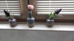 3 vaasjes, Overige kleuren, Ophalen of Verzenden, Minder dan 50 cm, Glas