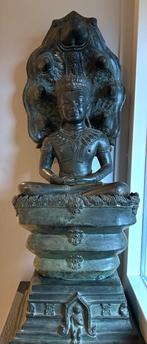Bronzen Boeddha in lotuszit op slangentroon, Ophalen