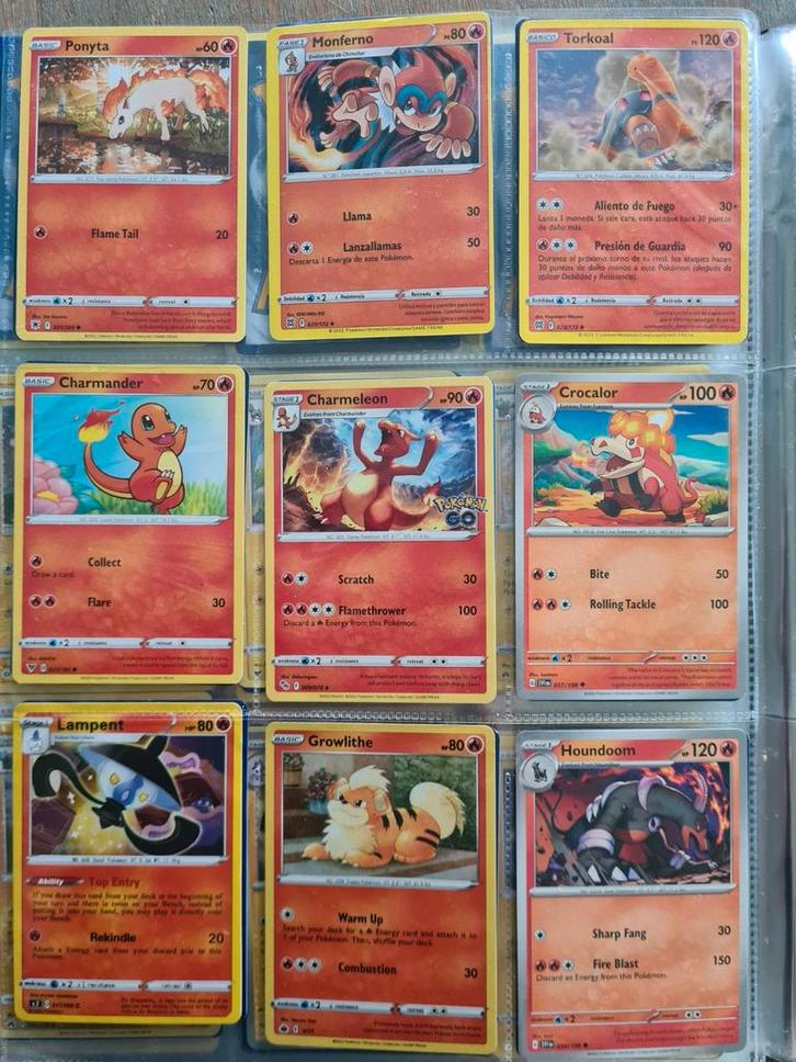 Pokémon Kaarten Set - Vuur Types, Hobby en Vrije tijd, Verzamelkaartspellen | Pokémon, Zo goed als nieuw, Meerdere kaarten, Ophalen of Verzenden