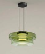 Glazen hanglamp, Bauhaus stijl. Groen, nieuw in doos (2x), Huis en Inrichting, Lampen | Hanglampen, Bauhaus, 50 tot 75 cm, Nieuw