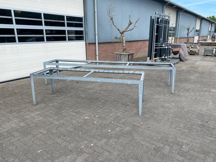 2x Buiten tafel frames – verzinkt staal – 400x80 & 250x80 Cm, Huis en Inrichting, Tafels | Eettafels, Nieuw, 50 tot 100 cm, 200 cm of meer