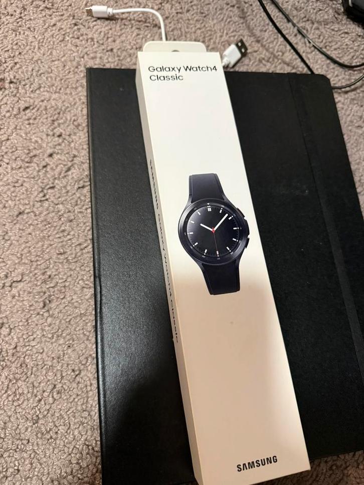 Samsung Galaxy Watch 4 Classic, Sieraden, Tassen en Uiterlijk, Smartwatches, Nieuw, Android, Zwart, Waterdicht, Ophalen