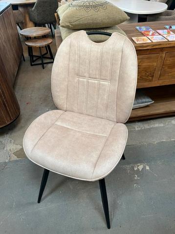 Magazijn leegverkoop set 6 eetstoelen microvezelstof beige beschikbaar voor biedingen