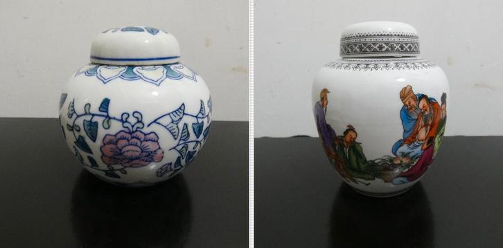 2x Chinees gember potje [1138], Antiek en Kunst, Antiek | Porselein, Ophalen