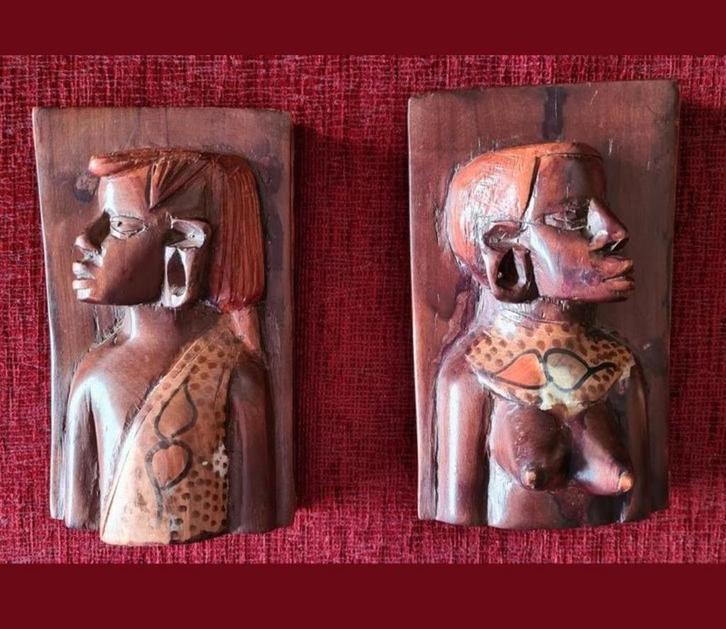 Vintage Boekensteunen Massief Hout, Antiek en Kunst, Kunst | Niet-Westerse kunst, Ophalen of Verzenden
