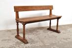 Antieke eiken massieve bank schoolbank 120 cm 1900, Antiek en Kunst, Ophalen of Verzenden