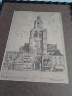 Tekening Stadstoren Bergen op Zoom, Antiek en Kunst, Ophalen of Verzenden