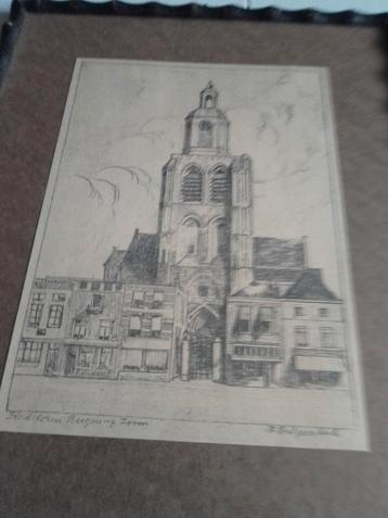 Tekening Stadstoren Bergen op Zoom beschikbaar voor biedingen