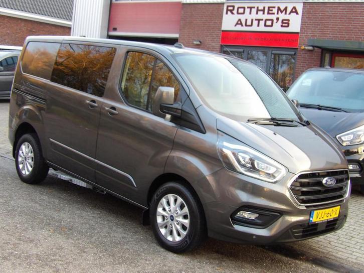 Ford Transit Custom 2.0 TDCI 130PK DUB-CAB 2021 VOL EXTRA'S, Auto's, Bestelauto's, Bedrijf, Te koop, ABS, Achteruitrijcamera, Airbags