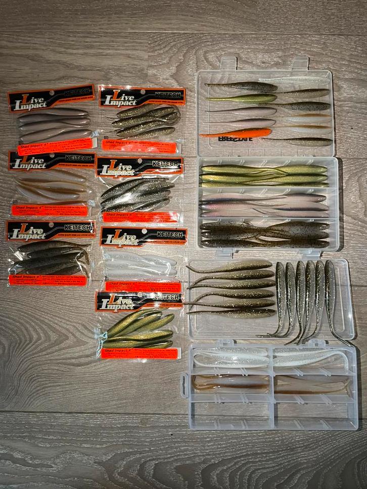 Keitech live impact , shad impact 4 en 5 “, Watersport en Boten, Hengelsport | Roofvissen, Zo goed als nieuw, Overige typen, Ophalen of Verzenden
