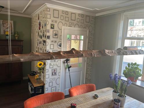 Hele bijzondere boomstam lamp met dimbare led verlichting, Huis en Inrichting, Lampen | Hanglampen, Zo goed als nieuw, 75 cm of meer