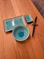 Sushi set - Turkoois blauw, Huis en Inrichting, Keuken | Bestek, Ophalen of Verzenden, Zo goed als nieuw, Overige materialen, Los bestek