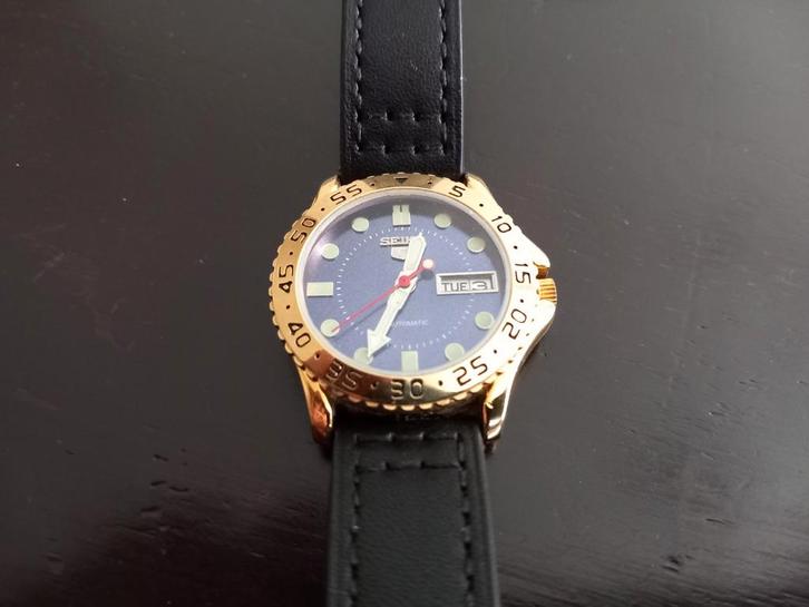 Seiko automatic polshorloge i.g.s., Sieraden, Tassen en Uiterlijk, Horloges | Heren, Zo goed als nieuw, Seiko, Leer, Ophalen of Verzenden