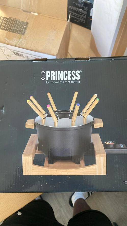 Princess 01.173025.01.001 Fondue Pure Black, Witgoed en Apparatuur, Gourmetstellen, Zo goed als nieuw, 8 personen of meer, Ophalen of Verzenden