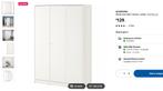Ikea KLEPPSTAD Wardrobe with 3 doors, 100 tot 150 cm, Overige materialen, Zo goed als nieuw, White, 3 doors, simple