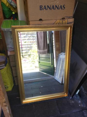 spiegel met gouden lijst facet geslepen spiegel 96 bij 66 cm beschikbaar voor biedingen