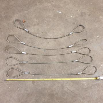 5 ZO GOED ALS NIEUWE STAALKABELS MET LUS 100 CM 10 MM DIK  beschikbaar voor biedingen