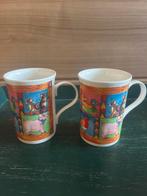 2 Crown Trent mokken/dierenafbeeldingen/fine bone china p/2:, Ophalen of Verzenden, Zo goed als nieuw, Porselein, Kop en/of schotel