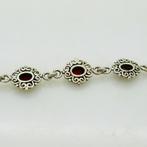 Ketting, echt zilver met granaat, Ophalen of Verzenden, Zo goed als nieuw, Zilver