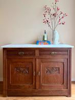 Antiek dressoir commode marmer blad, Ophalen, Zo goed als nieuw, 25 tot 50 cm