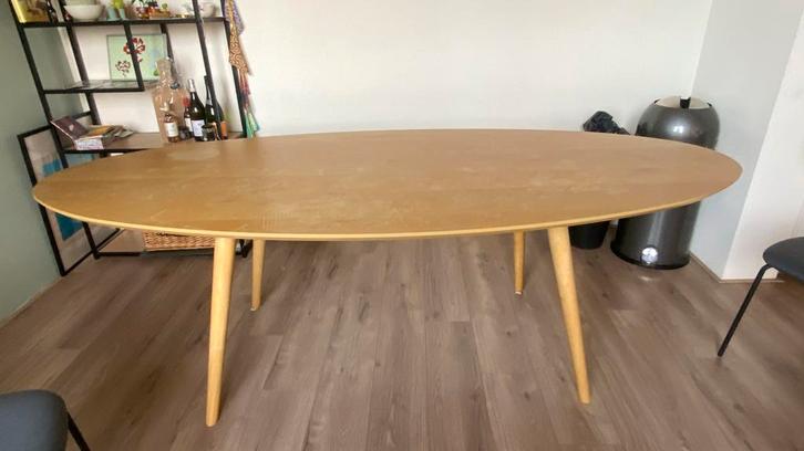 Ovalen tafel, 2.20 x 1.00, Huis en Inrichting, Tafels | Eettafels, Gebruikt, 100 tot 150 cm, 200 cm of meer, Vijf personen of meer