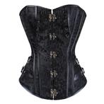Dames zwart steampunk korset leren gothic corset punk leer, Verzenden, Zwart, Body of Korset