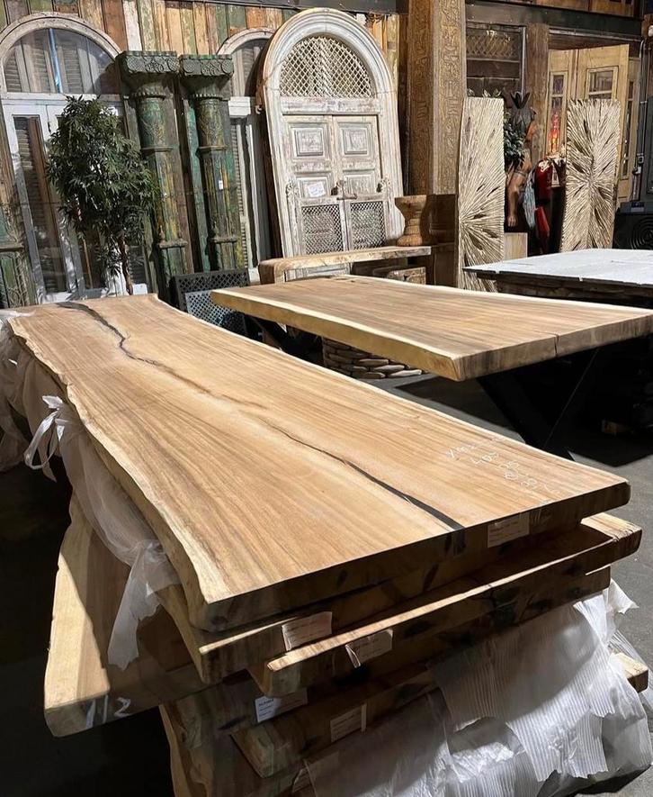 Partij Suar boomstamtafels tafelbladen goedkoopste van NL, Huis en Inrichting, Tafels | Eettafels, Nieuw, 50 tot 100 cm, 200 cm of meer