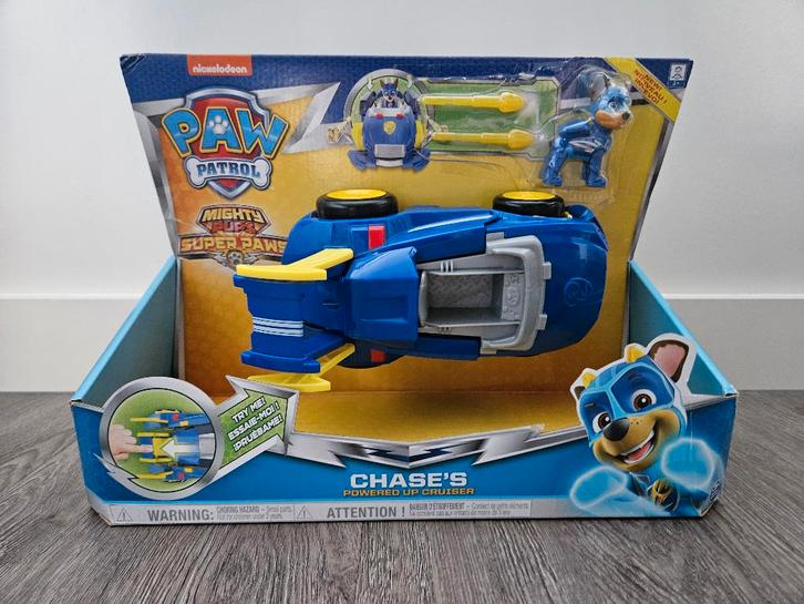 Paw Patrol Chase’s Powered Up Cruiser, Kinderen en Baby's, Speelgoed | Actiefiguren, Zo goed als nieuw, Ophalen of Verzenden