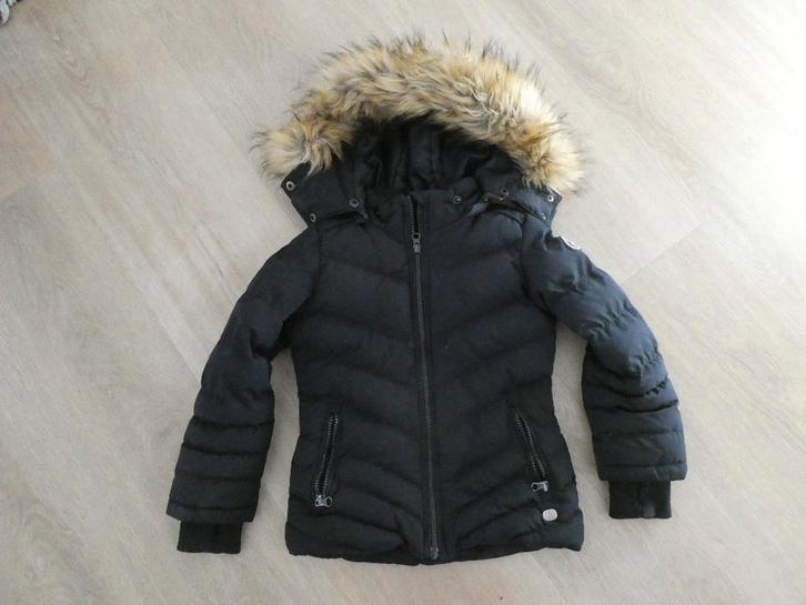 Donkerblauwe winterjas maat 116, Kinderen en Baby's, Kinderkleding | Maat 116, Gebruikt, Meisje, Jas, Ophalen
