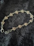 Zilveren armband 178 met klaproosjes 18cm, Sieraden, Tassen en Uiterlijk, Armbanden, Ophalen of Verzenden, Zilver, Zilver