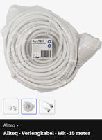 Verlengsnoer Allteq  wit 15 mtr, Doe-het-zelf en Verbouw, Elektra en Kabels, Ophalen of Verzenden, Nieuw, Kabel of Snoer