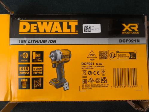 dewalt dcf921 slagmoersleutel nieuw in doos  18v, Doe-het-zelf en Verbouw, Gereedschap | Boormachines, Nieuw, 600 watt of meer