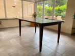 Massief mahonie eettafel, Ophalen, 50 tot 100 cm, Zo goed als nieuw, Vijf personen of meer