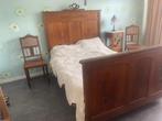 Compleet antiek eiken slaapkamer ameublement met wit marmer, Ophalen, Gebruikt, Tweepersoons, Antiek rond de jaren 1900