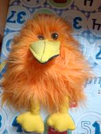 Oranje kraai vogel handpop knuffel met piepje 35 cm, Ophalen of Verzenden