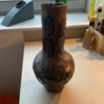 Raku gestookte siervaas - blauwpaars - 34 cm, Overige materialen, Gebruikt, Blauw, Ophalen of Verzenden