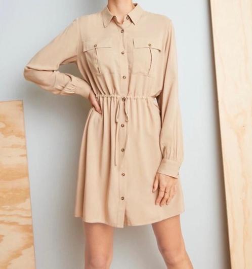 Page One  safari jurkje viscose maat S  nieuw, Kleding | Dames, Jurken, Nieuw, Maat 36 (S), Beige, Knielengte, Ophalen of Verzenden