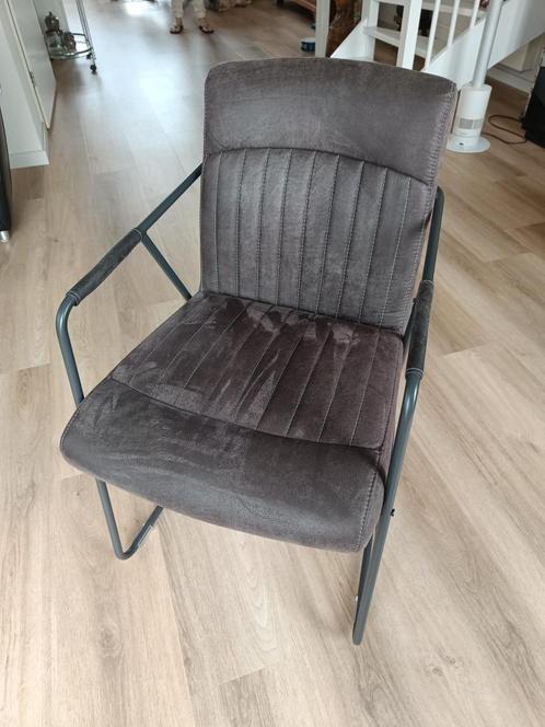 Set van 4  Henders & Hazel eetkamerstoelen, Huis en Inrichting, Stoelen, Zo goed als nieuw, Vier, Leer, Metaal, Bruin, Ophalen