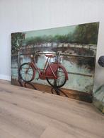 Metalen 3D schilderij, fiets aan de gracht, Ophalen, Zo goed als nieuw