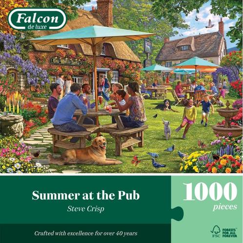 Falcon de Luxe - Summer at the Pub - 1000 stukjes, Hobby en Vrije tijd, Denksport en Puzzels, Nieuw, Legpuzzel, 500 t/m 1500 stukjes