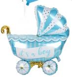Ballon jongen kinderwagen Babyshower geboorte bord it’s a Bo, Ophalen of Verzenden, Nieuw, Geboortebord