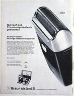 30 vintage advertenties reclame Braun scheerapparaat 69-75 S, Reclamebord, Gebruikt, Ophalen